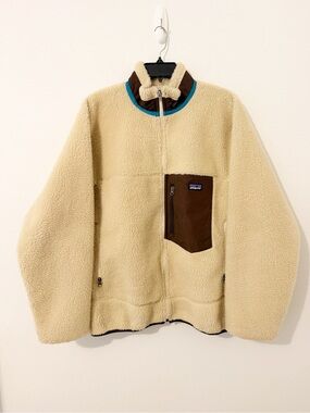 Patagonia Retro X Jacket Deep Pile Fleece  Mens Tan Size Large L *